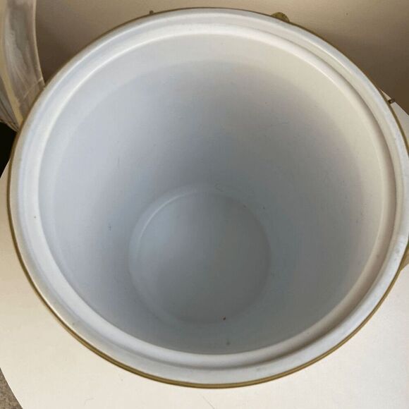 Vintage 1970s Metallic Gold Ice Bucket Clear Lucite Handle with Bar Utensils Bar - Picture 4 of 12